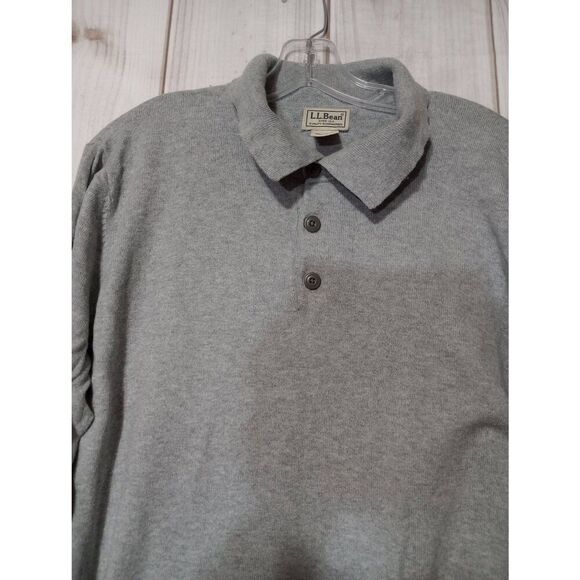 L L Bean Shirt Men's Medium Gray Sweater Hiking cashmere blend - Picture 3 of 6
